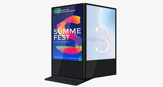 Floor Standing Digital Display with Split-Screen & Scheduling